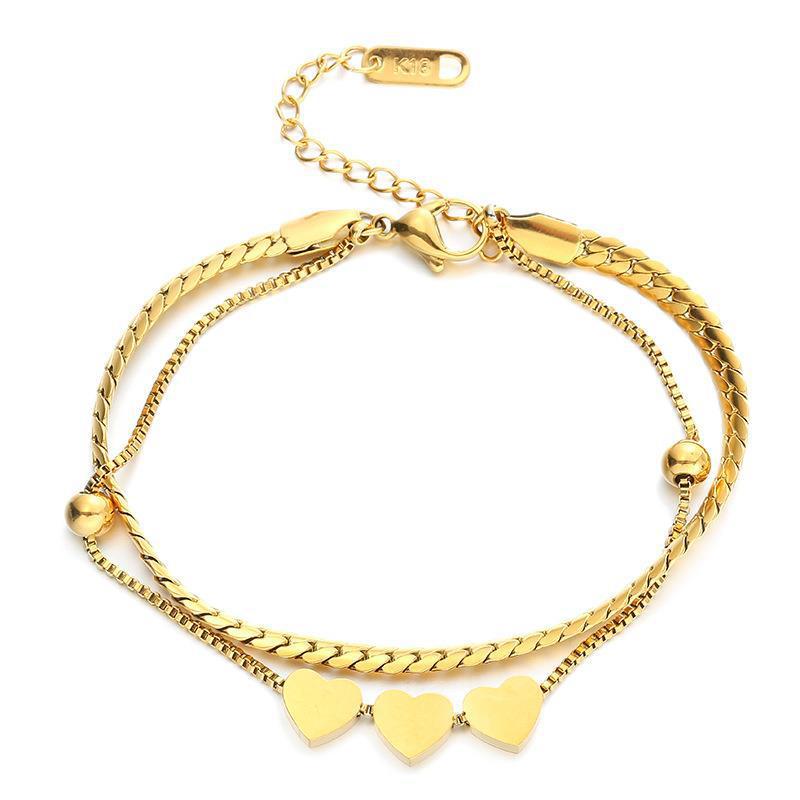 Brazalete de acero de titanio de cadena de doble gruesa de doble gruesa al por mayor
